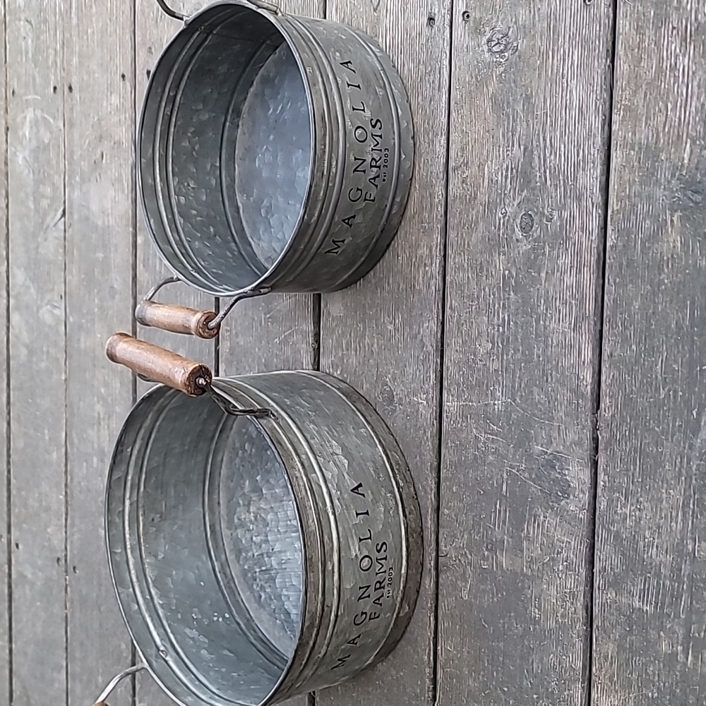 Magnolia Galvanized Buckets Set of 2